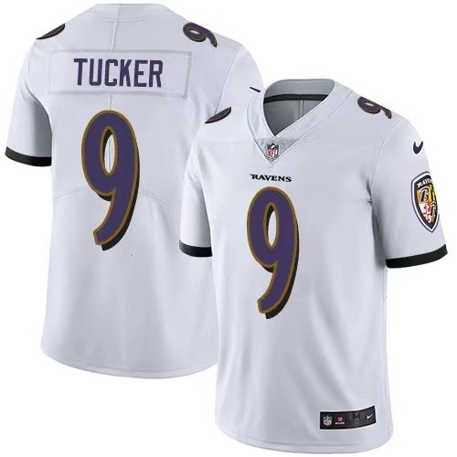 Baltimore Ravens Jersey White NO.9 TUCKER