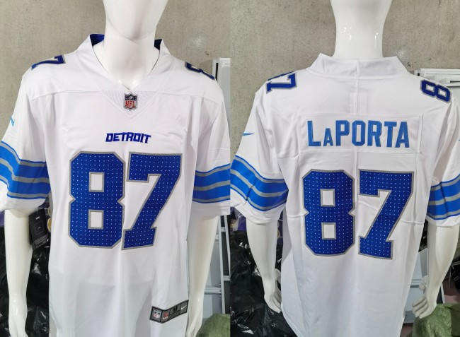 Detroit Lions Jersey White New style NO.87 LAPORTA
