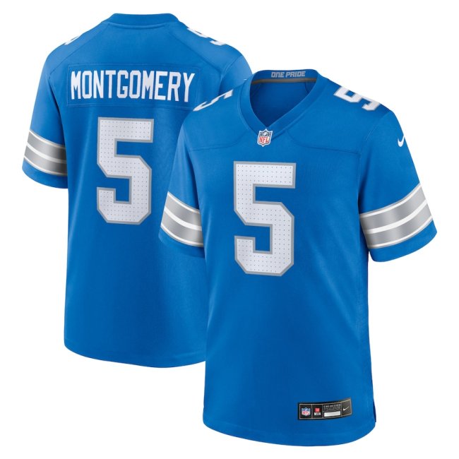 Detroit Lions Jersey Blue New style NO.5 MONTGOMERY