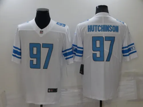 Detroit Lions Jersey White NO.97 HUTCHINSON