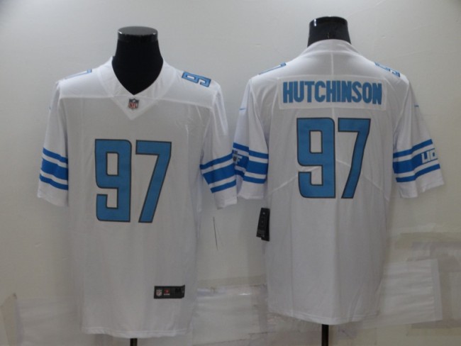 Detroit Lions Jersey White NO.97 HUTCHINSON