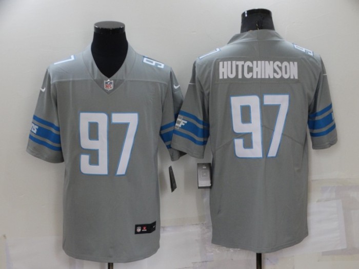 Detroit Lions Jersey Grey NO.97 HUTCHINSON