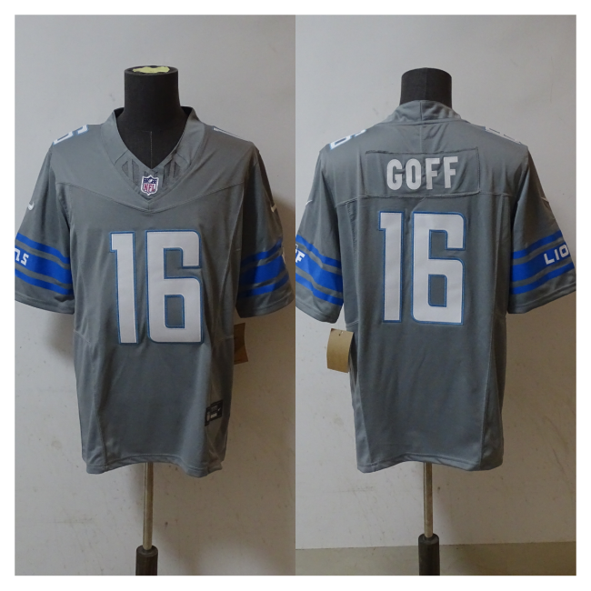 Detroit Lions Jersey Grey NO.16 GOFF