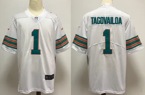Miami Dolphins Jersey White Retro NO.1 TAGOVAILOA