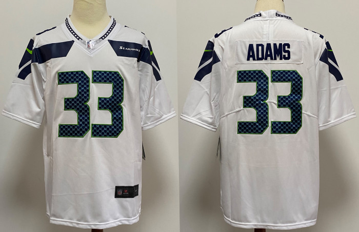 Seattle Seahawks Game Jersey White NO.33 ADAMS
