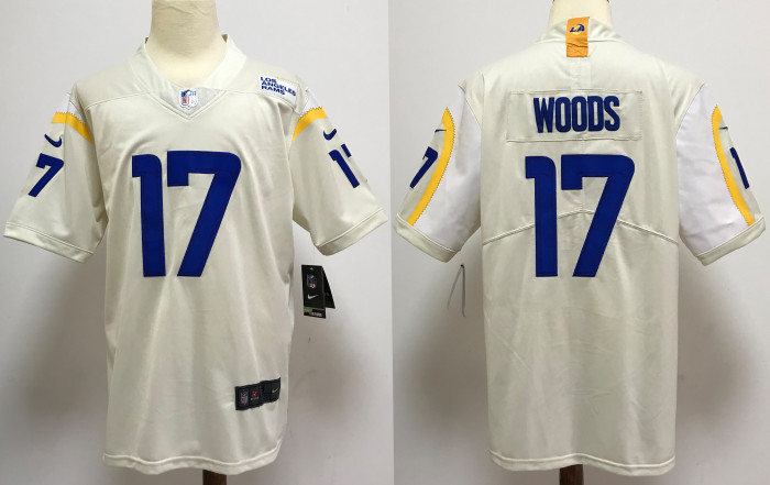 Los Angeles Rams Road Game Jersey White NO.17 NACUA