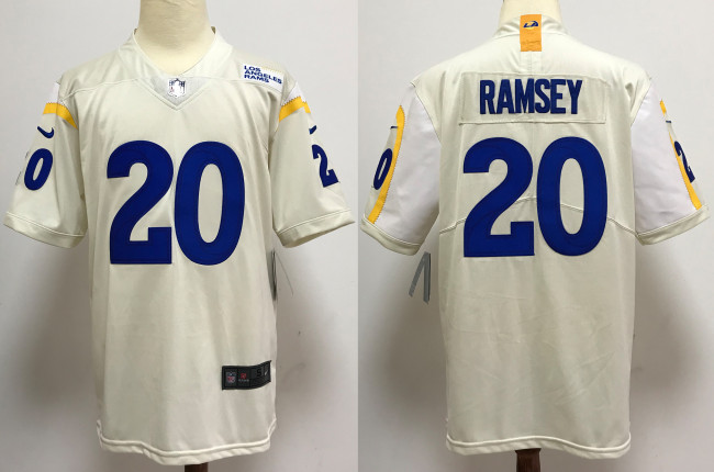 Los Angeles Rams Road Game Jersey White NO.20 RAMSEY