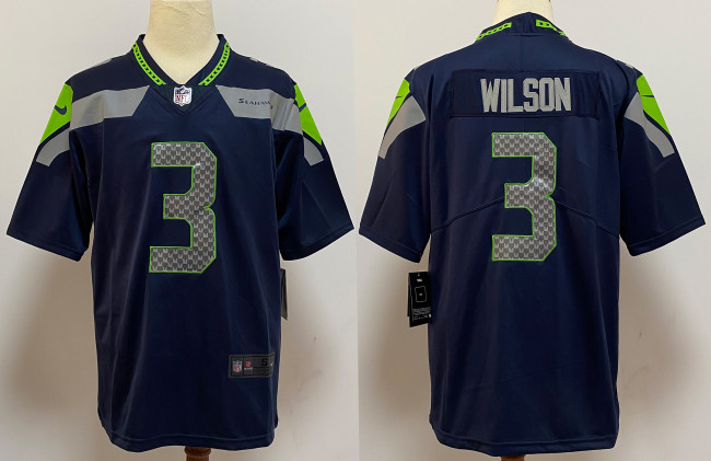 Seattle Seahawks Game Jersey Blue NO.3 WILSON
