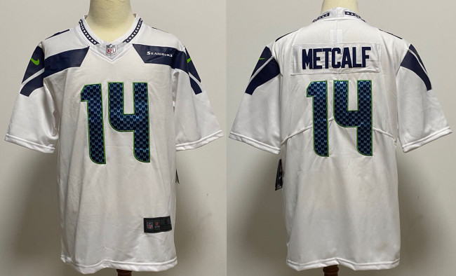 Seattle Seahawks Game Jersey White NO.14 METCALF