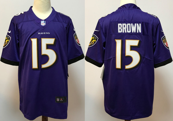 Baltimore Ravens Jersey Purple NO.15 BROWN