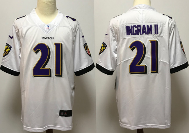 Baltimore Ravens Jersey White NO.21 INGRAM II