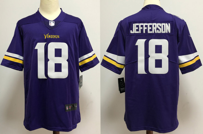 Minnesota Vikings Alternate Jersey Purple NO.18 JEFFERSON