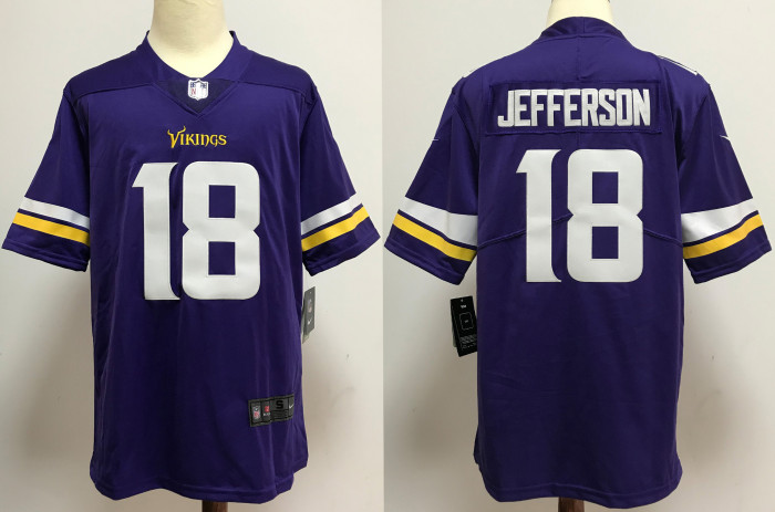 Minnesota Vikings Alternate Jersey Purple NO.18 JEFFERSON