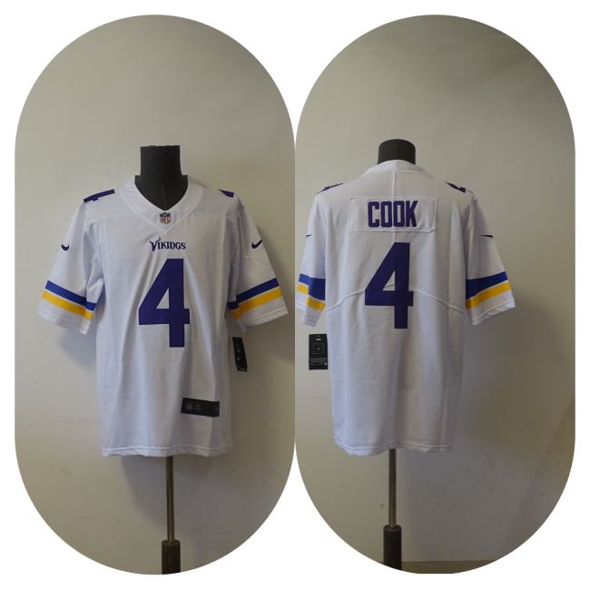 Minnesota Vikings Alternate Jersey White NO.4 COOK