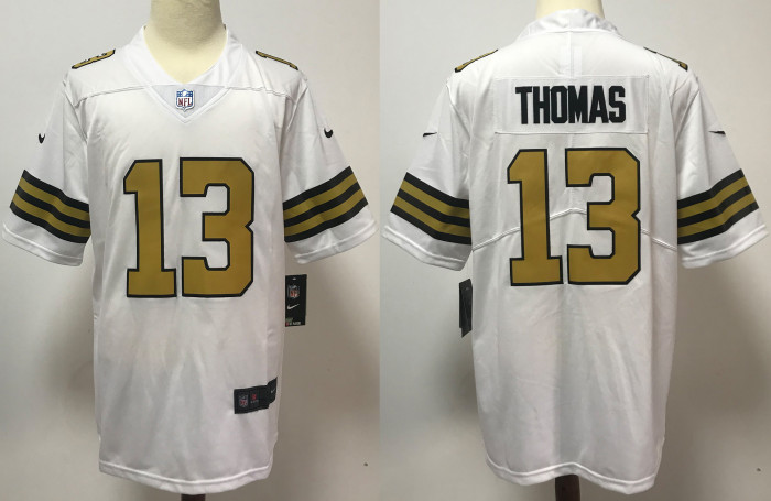 New Orleans Saints Jersey white gold lettering NO.13 THOMAS