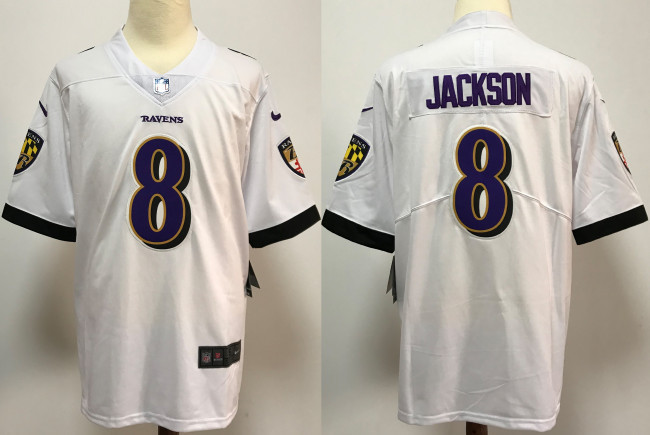 Baltimore Ravens Jersey White NO.8 JACKSON