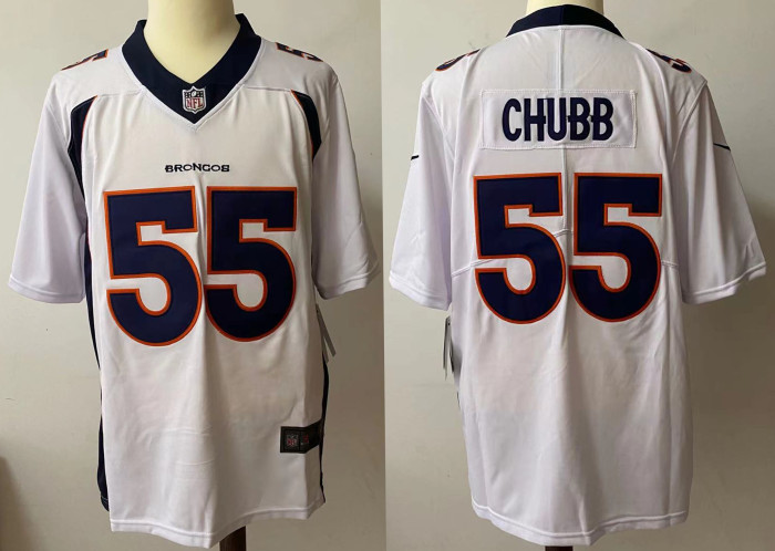 Denver Broncos Jersey White 2024 NO.55 CHUBB