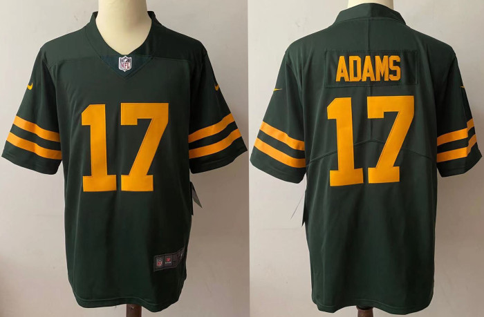 Green Bay Packers Jersey Replica green yellow letters 1996 NO.17 ADAMS