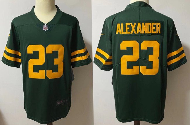 Green Bay Packers Jersey Replica green yellow letters 1996 NO.23 ALEXANDER