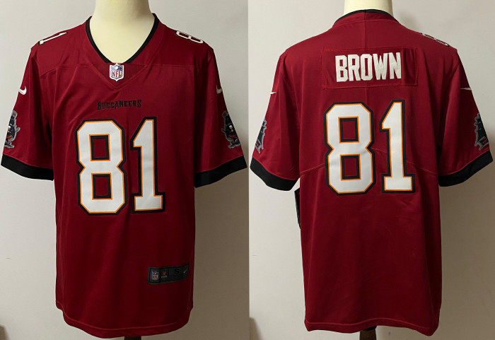 Tampa Bay Buccaneers Alternate Game Jersey Red NO.81 BROWN