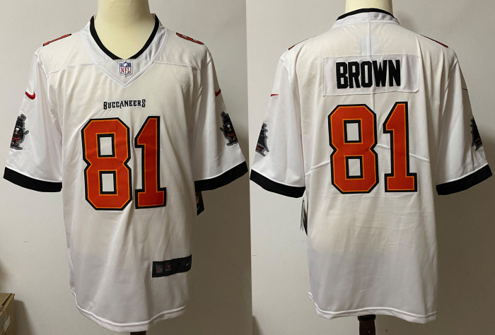 Tampa Bay Buccaneers Alternate Game Jersey White NO.81 BROWN