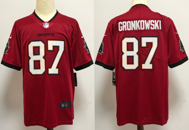Tampa Bay Buccaneers Alternate Game Jersey Red NO.87 GRONKOWSKI