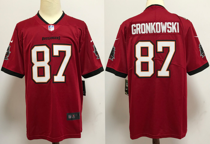 Tampa Bay Buccaneers Alternate Game Jersey Red NO.87 GRONKOWSKI