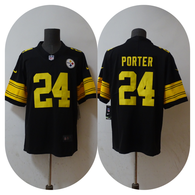 Pittsburgh Steelers Jersey Black and yellow letters NO.24 PORTER