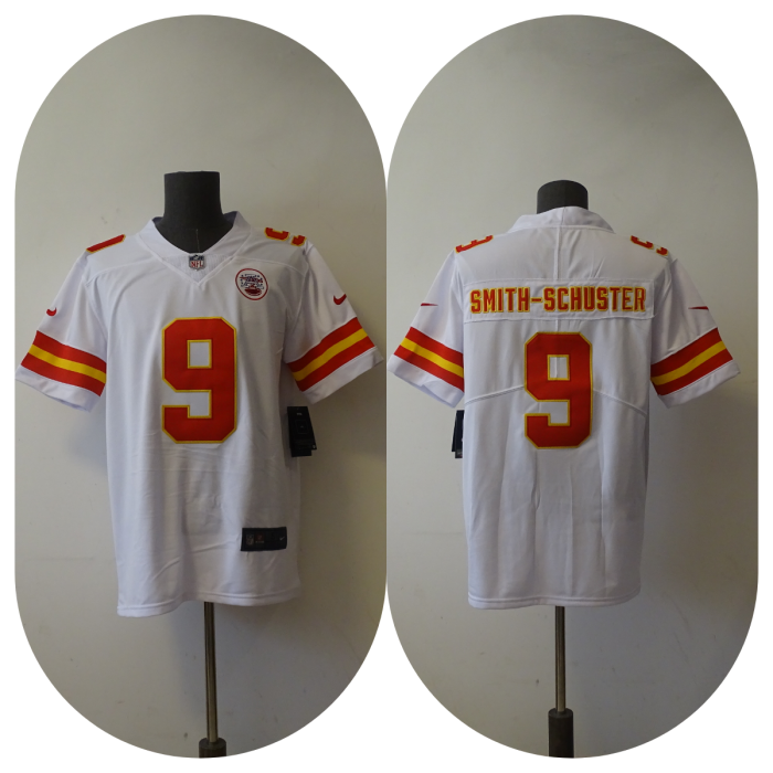 Kansas City Chiefs Jersey White NO.9 SMITH-SCHUSTER