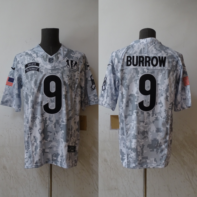 Dallas Cowboys Jersey Navy Salute NO.9 BURROW