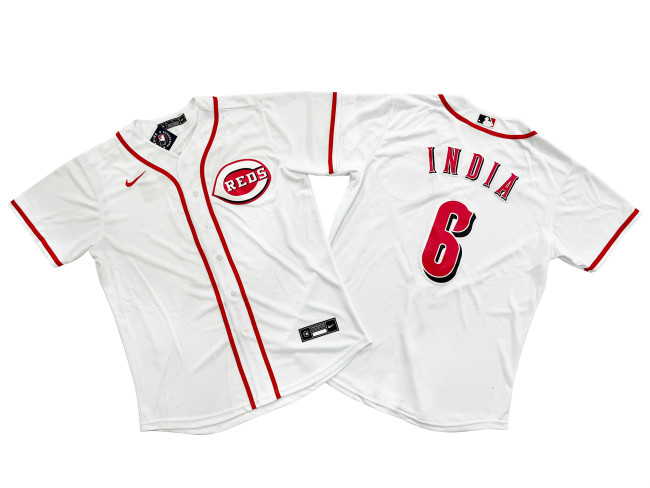 Cincinnati Reds Jersey White Fan Version NO.6 INDIA