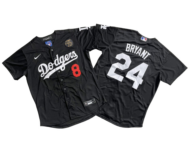 Los Angeles Dodgers Jersey Black Fan Version NO.8+24 BRYANT