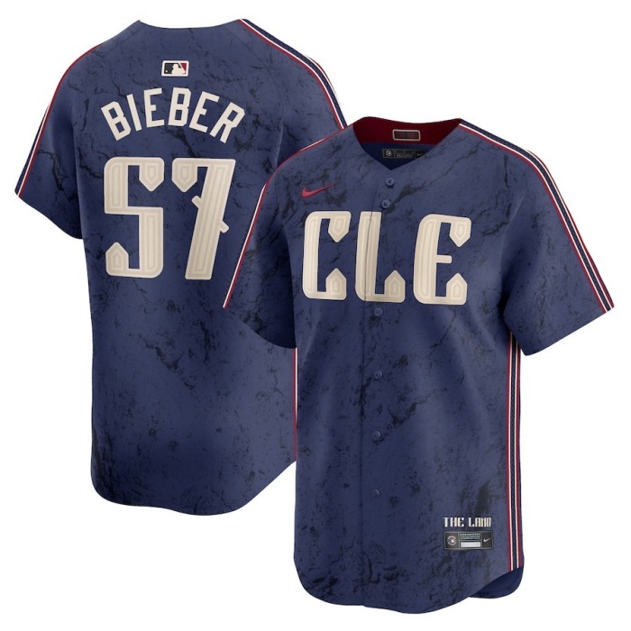 Cleveland Guardians Limited Jersey Blue NO.57 BIEBER