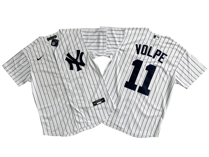 New York Yankees Jersey White Black Bars Fan Version NO.11 VOLEP