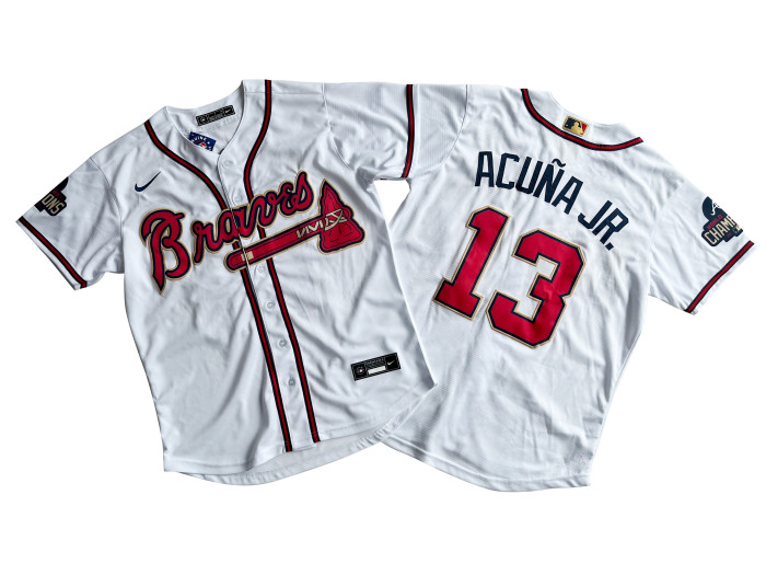 Atlanta Braves Jersey White Champion Edition NO.13 ACUNA JR.