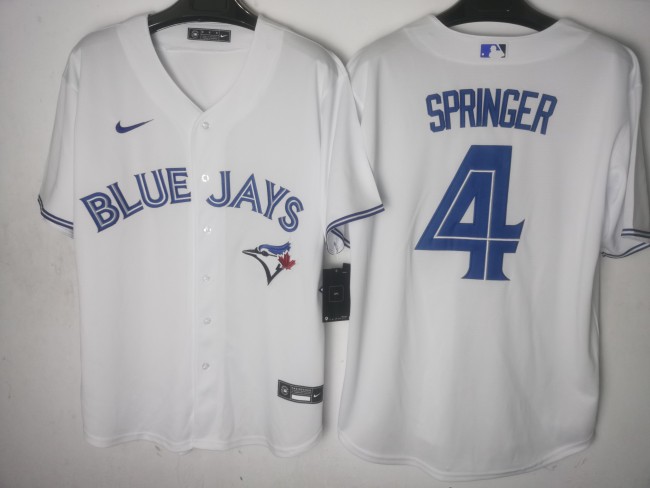 Toronto Blue Jays Jersey White Fan Version NO.4 SPRINGER