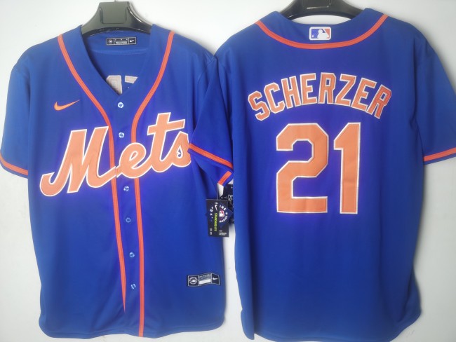 New York Mets Alternate Jersey Blue Fan Version NO.21 SCHERZER