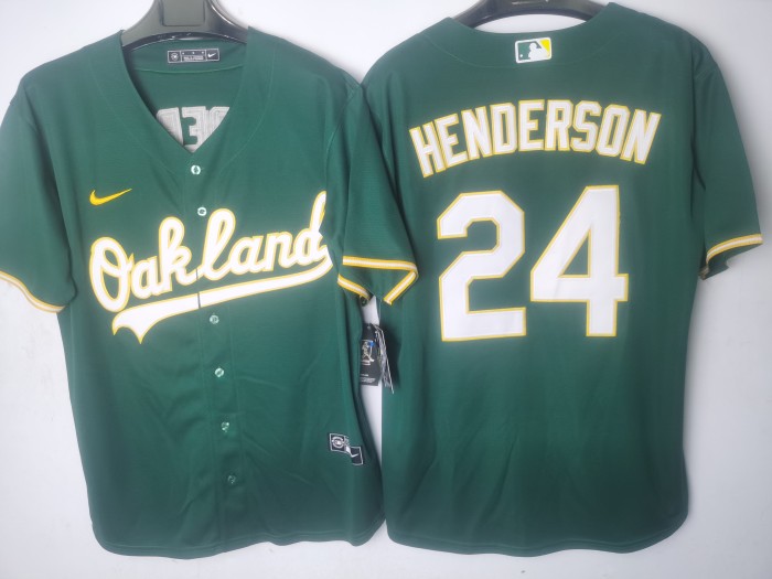 Oakland Athletics Jersey Green NO.24 HENDERSON