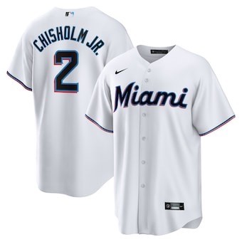 Miami Marlins Jersey White NO.2 CHISHOLM JR.