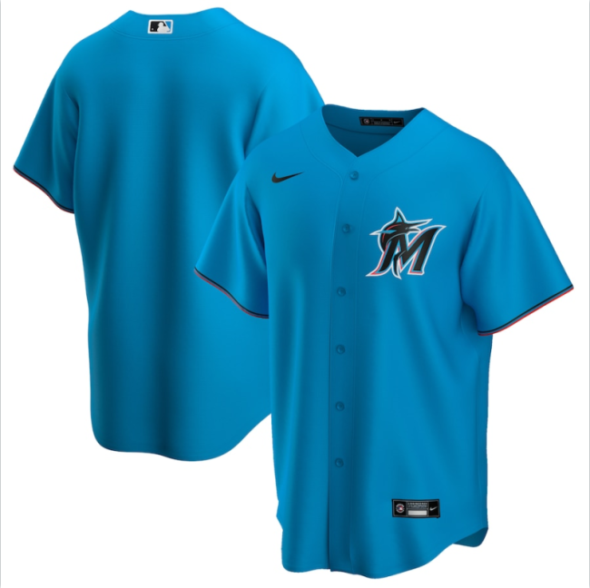 Miami Marlins Jersey Blue NO Number