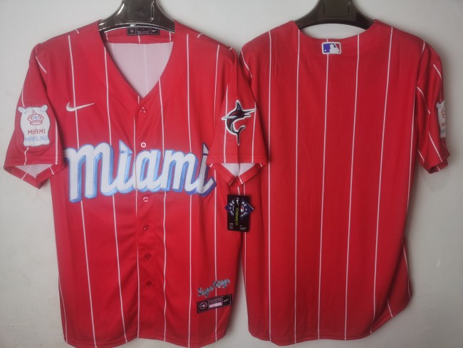 Miami Marlins Jersey Red NO Number
