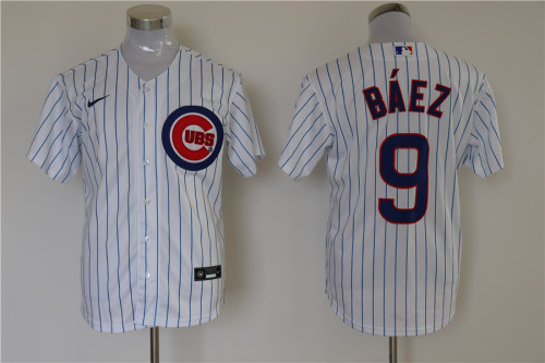 Chicago Cubs Jersey White Stripe Fan Version NO.9 BAEZ