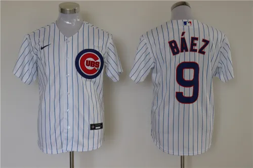 Chicago Cubs Jersey White Stripe Fan Version NO.9 BAEZ