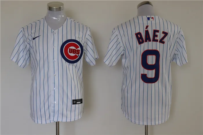 Chicago Cubs Jersey White Stripe Fan Version NO.9 BAEZ