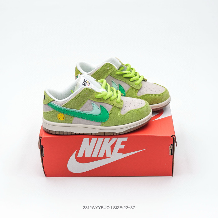 Nike SB Dunk Low Kids Low-top Double Hook Retro Casual Shoes Green Apple