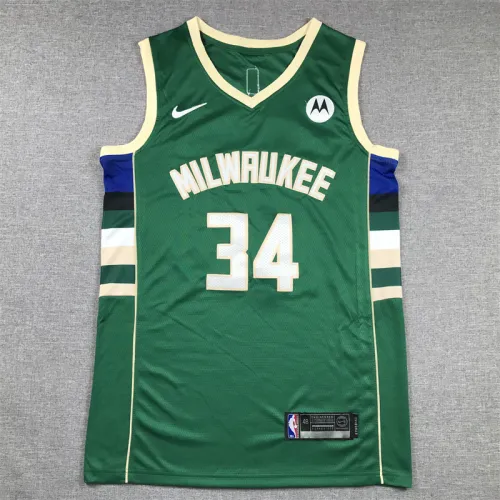 Milwaukee Bucks Kids Jersey Green Lcon Edition  2020 NO.34  ANTETOKOUNMPO