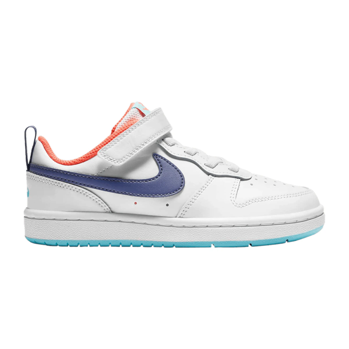 Air Force Low Top Kids Leather Sports Shoes Velcro FG22-36 White Blue Orange