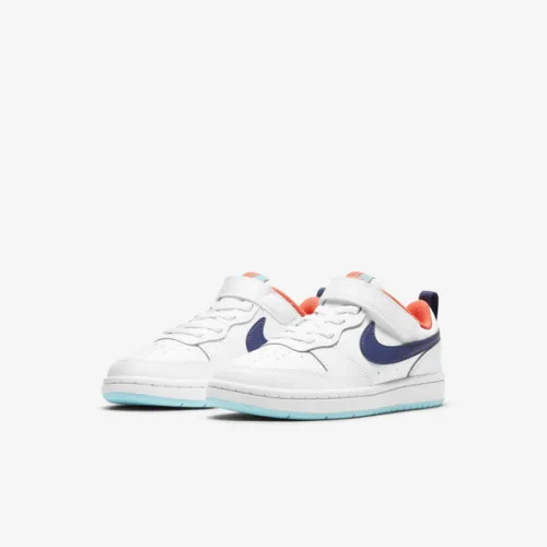 Air Force Low Top Kids Leather Sports Shoes Velcro FG22-36 White Blue Orange