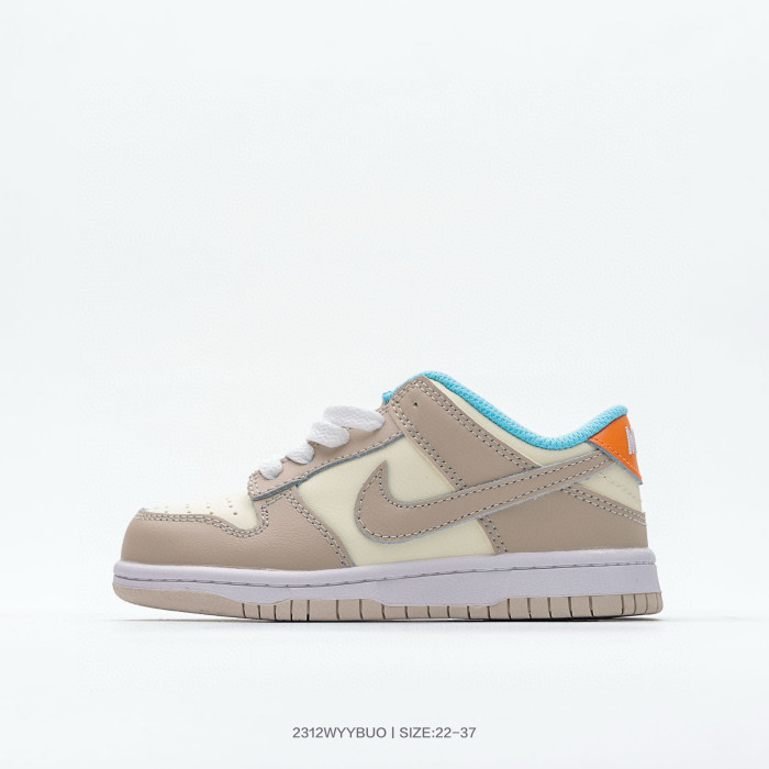 Nike SB Dunk Low Kids Low-Top Casual Shoes Rice Brown White