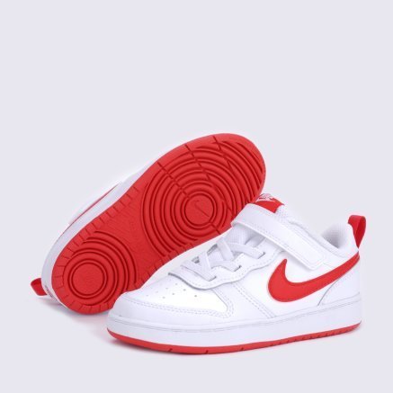 Air Force low-top children's leather sneakers Velcro FG22-36 White Red